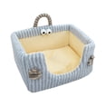 thumbnail image 2 of Plush Pet Bed Dogs and Cats Comfortable Soft Washable Pet Sofa Indoor Outdoor Round Cushion Nest Couch with Non-Slip Bottom for Deep Sleep, Blue, 2 of 6
