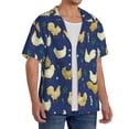 thumbnail image 4 of Wukai Funny Chicken Men's Casual Short-Sleeve Button Down Shirt - Lightweight Summer Dress Shirt for Daily Wear-X-Large, 4 of 7