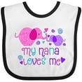 thumbnail image 3 of Inktastic My Nana Loves Me Cute Elephants Boys or Girls Baby Bib, 3 of 4