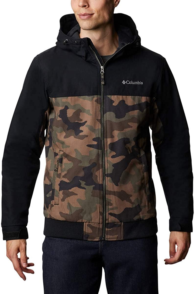 Columbia Mens Loma Vista Hooded Jacket Cypress Traditional Camo/Black Large