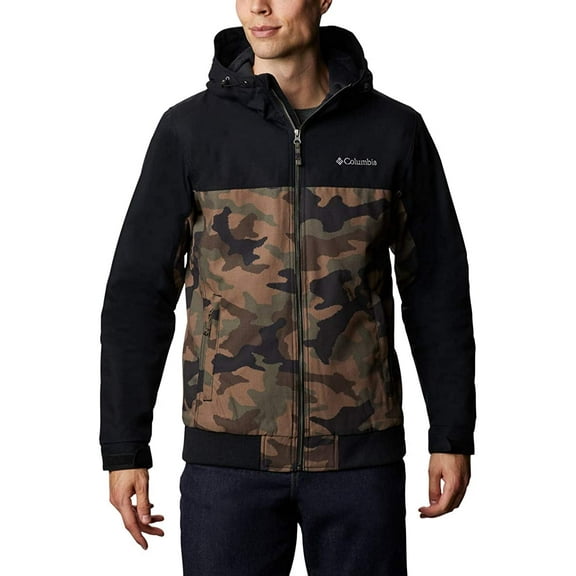 Columbia Mens Loma Vista Hooded Jacket Cypress Traditional Camo/Black Large