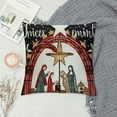 thumbnail image 2 of GOSMITH  Christmas Pillow Cover  Cross Holy Night Jesus Nativity Decoration Holiday Farmhouse Winter Pillow Case Decor for Home Sofa Couch AA258-18, 2 of 5