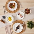thumbnail image 4 of MALACASA Ceramic Dinnerware Set 12-Piece, Service for 4, Plates Bowls Set Dinner Plates Microwave Dishwasher Safe, White, Series MINA, 4 of 9
