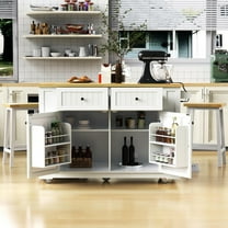 Vinsetto 48" Kitchen Island Cart with Drop Leaf, White