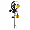 thumbnail image 2 of Halloween Crescent Moon Pumpkin Solar Stake Light, Star Hollow Cutout Ground Lamp, Anti Rust Halloween Decorations Party for Yard Walkway black, 2 of 6