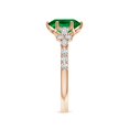 thumbnail image 3 of ANGARA Lab Grown 1.1 Ct Oval Emerald Side Stone Engagement Ring with Accents for Women in 14K Rose Gold (Size-8x6mm) | May Birthstone, Anniversary, Jewelry Gift for Women | Lab-Grown Emerald Ring, 3 of 9