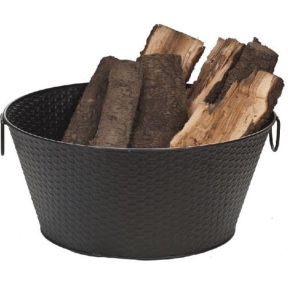 Dagan Black Log Bucket, 22in.