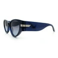 thumbnail image 6 of Womens Thick Temple Mod Cat Eye Plastic Fashion Sunglasses All Blue, 6 of 7