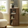 thumbnail image 2 of Coffee Sofa Side End Table, round, Walnut Brown, Wood, Living Room Lounge Cafe Lobby Hospitality Restaurant, Modern Contemporary, HB37995, 2 of 11