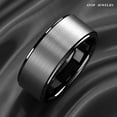 thumbnail image 5 of Tungsten Rings for Men Wedding Bands for Him 8mm Black Brushed Titanium Color, 5 of 5