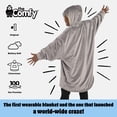 thumbnail image 2 of Manta portátil THE COMFY Original de microfibra y sherpa gris, 2 of 9