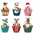 thumbnail image 1 of 6pcs Cake Edge Cake Flag Insertion Christmas Theme Santa Snowman Christmas Tree Baking, 1 of 4
