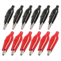 Unique Bargains 47mm Black Red Insulating Covered Test Probe Alligator Clips x 12
