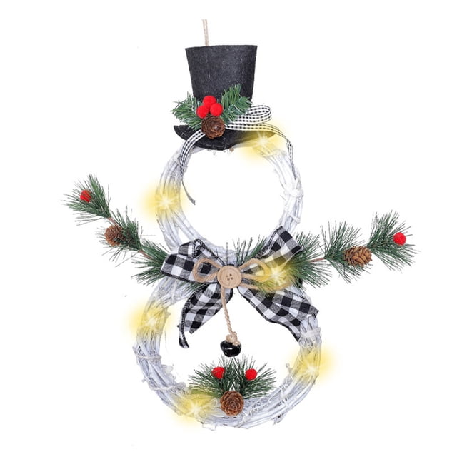 Advancent Guirnalda de luces LED navideñas para fiestas, festivales, Año Nuevo, puerta, ventana, decoración, guirnalda para el hogar, Bar, Kits de decoración para fiestas Tela escocesa blanca negra