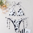thumbnail image 3 of Womens Two Piece Swimsuits Solid Color Swimwear Sexy Bikini Steel Color Matching Swimsuit Two Piece Set, 3 of 6