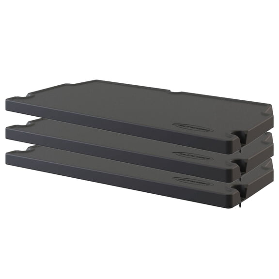 Suncast 3 Pack Vertical Shed Shelf Space Saving Wall Mount Outdoor Storage, Black