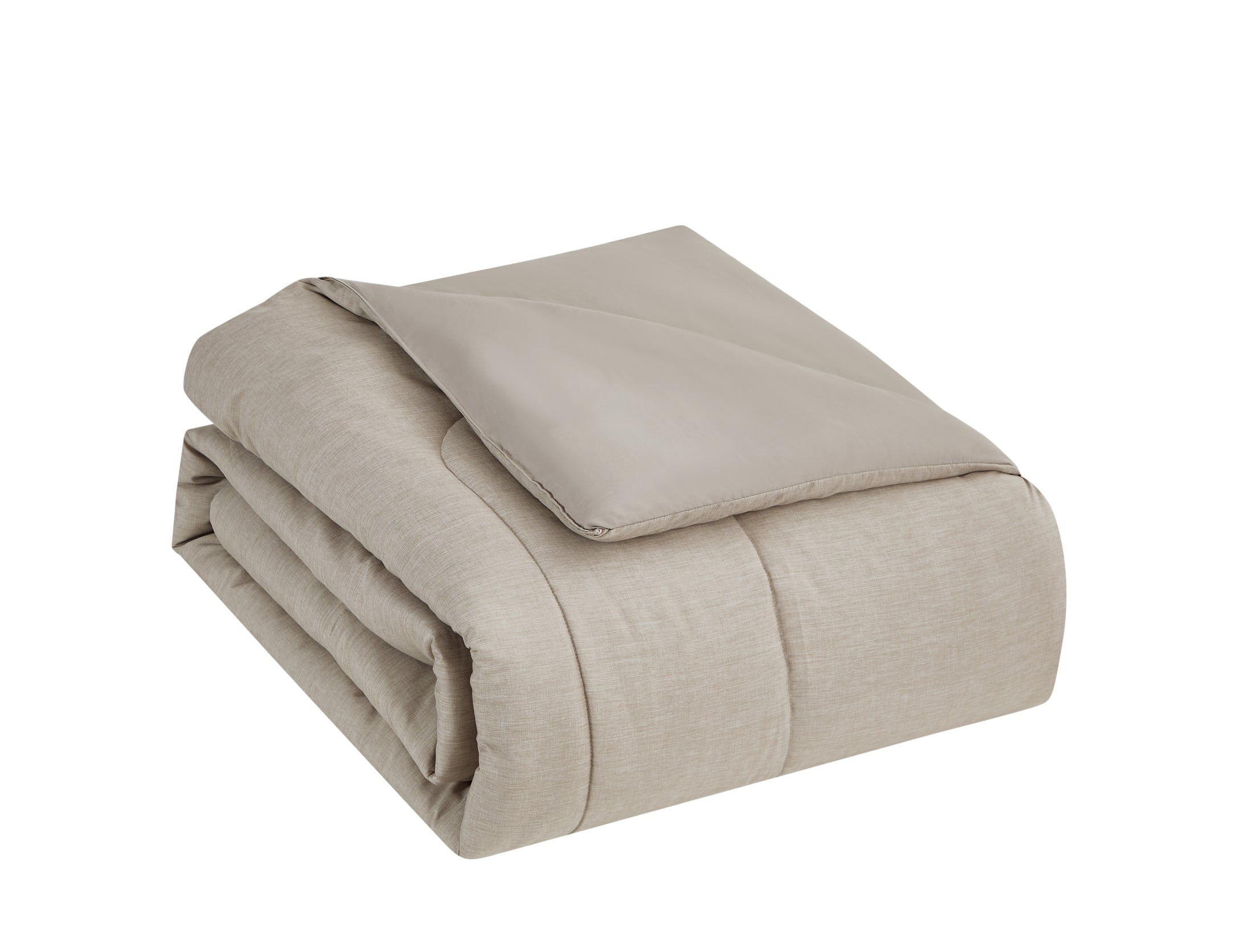 Mainstays Super Soft Microfiber Reversible Comforter, Full/Queen, Tan, 1 Piece