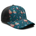 thumbnail image 3 of Christmas Baseball Cap – Stylish Spliced Design Adjustable Trucker Hat with Full Print Front & Brim, Breathable Cotton Blend Snapback for Sports, Travel & Daily Wear, 3 of 3