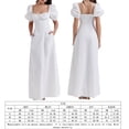 thumbnail image 2 of Vestidos Largos De Verano Nueva moda para mujer, cuello cuadrado, ajustado, sin espalda, vestido largo blanco, manga abullonada, vestido de verano, falda francesa Cgtredaw para Mujer Blanco T 18, 2 of 9