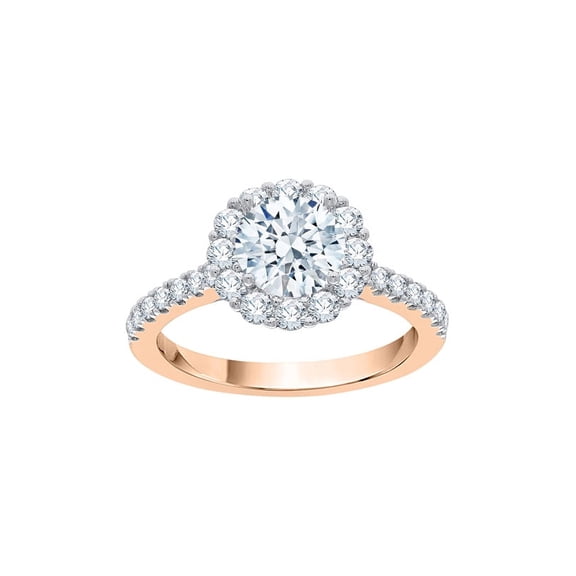 KATARINA Diamond Halo Engagement Ring in 14K Rose Gold (1 3/4 cttw, I-J, I1-I2) (Size-8)