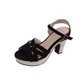 thumbnail image 2 of Sandals for Women 2025, Xunlbb Fashion Women High Heels Comfy Sandals Beach Casual Shoes(Black,Size:36), 2 of 9