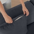 thumbnail image 6 of Leumius 113" L-Shaped Modular Sectional Sofa,Corduroy Fabric Upholstered 3 Seater Couch with Deep Seat and Movable Ottoman,No Assembly,Dark Gray, 6 of 10
