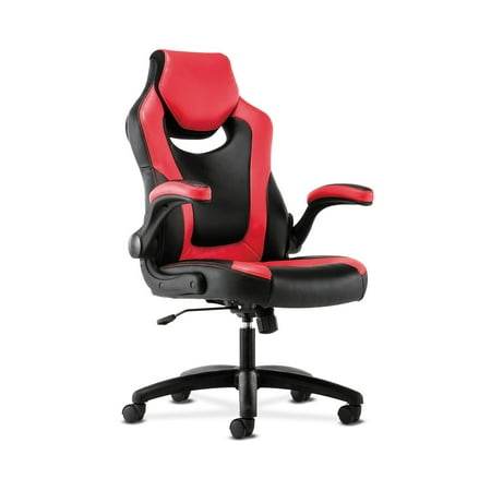 Sadie Racing Gaming Computer Chair- Flip-Up Arms, Black and Red Leather (Best Gaming Chair Brands)