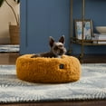 thumbnail image 3 of NICOLE MILLER NEW YORK PET Ellie Fuzzy Solid Donut Pet Bed, Plush, Cozy & Calming, Water Repellent, Non-Slip Bottom, 100% Machine Washable, Burgundy Rose, X-Small 19"x19"x7" Round, 3 of 13