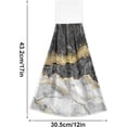 thumbnail image 3 of GZHJMY Kitchen Hand Towel Black White Marble Gold Foil Hanging Tie Towels 2 Pieces Fast Dry Absorbent Soft Touch Hanging Kitchen Towels Used for Home Kitchen Bathroom Decoration, 3 of 7