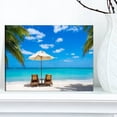 thumbnail image 4 of designart pt9446-20-12 turquoise beach with chairs seashore photo canvas print 12" h x 20" w x 1" d 1p blue, 4 of 5