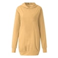 thumbnail image 4 of Women's Hooded Sweatshirt Cotton Long Sleeve Pullover Hoodie Dress Gradient Pockets Lightweight Sweater Top Dress (Medium, Yellow 01), 4 of 5