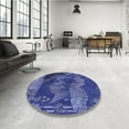 thumbnail image 4 of Ahgly Company Machine Washable Indoor Rectangle Transitional Light Slate Blue Area Rugs, 6' x 9', 4 of 7