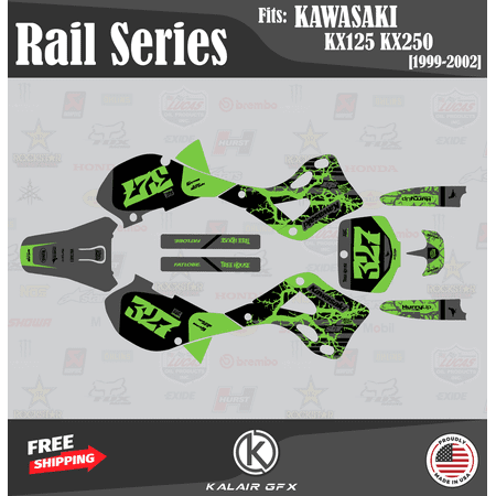 Kalair GFX Graphics Kit for Kawasaki KX250 (1999-2002) Rail Series Kalair GFX Graphics Kit for Kawasaki KX250 (1999-2002) Rail Series