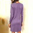 thumbnail image 5 of Tqcoqu Women's Turtleneck Dresses 2026 Winter Long Sleeve Ribbed Knit Comfy Loose Casual Tunic Short Dress, 5 of 6