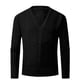 thumbnail image 1 of pstuiky camisa de manga larga para hombre, Suéter de punto de color liso con bolsillos abotonados y cuello en V para hombre salir tops l, 1 of 2