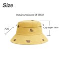 thumbnail image 2 of 54-58cm hat circumference summer hat female embroidered bear fisherman hat sunshade basin hat outdoor sunscreen hat - yellow, 2 of 5