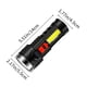 thumbnail image 3 of Linterna LED para exteriores recargable por USB | 4 modos: Fuerte, Bajo, Flash, Luz lateral COB | Resistente al agua, Battery Display, 18650 Lithium | Luz de mano portátil para acampar, emergencia, 3 of 7