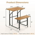 thumbnail image 3 of Costway 1 PCS Patio Table Bench Set One-Side Picnic Table & Seat with Acacia Wood Top Metal Legs, 3 of 9