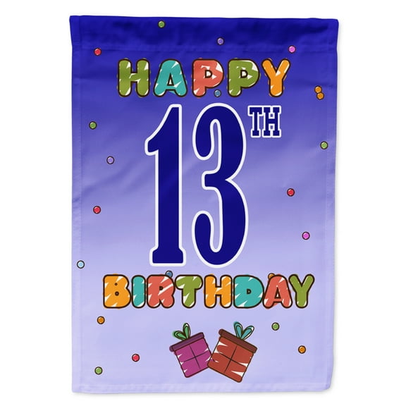 Carolines Treasures CJ1104GF Happy 13th Birthday Flag Garden Size  Small multicolor
