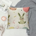 thumbnail image 2 of Qinduosi Cute Easter Bunny Throw Pillow Covers, Holiday Pillow Cover, Spring Square Linen Cushion Cover Decor for Bed Home Couch, 2 of 5