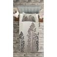 thumbnail image 3 of Ambesonne Country Quilted Bedspread Set 2 Pcs, Wild Pine Forest Themed, Twin Size, Pale Mauve Taupe, 3 of 3