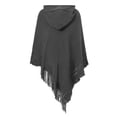 thumbnail image 4 of Soft Pullover Poncho Sweater Cape V Neck Knitted Pullover with Hood for Women, 4 of 9