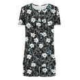 thumbnail image 6 of Qepwscx Women's Pajamas Sets Soft 2 Piece Summer Crew Neck Short Sleeve Sleepwear Pjs + Elastic Waist Short Lightweight Floral Print Tops PJs Graphic Pajama Sets Going Out Outfits Lounge, 6 of 6