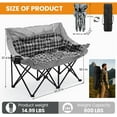 thumbnail image 6 of ABORON Oversized Double Camping Chair, Folding 2 Person Camping Chair Loveseat, Thick Fully Padded Duo Chair Camping Couch, Portable Double Camp Chair, Lawn Chairs, Camping Bench with Carrying Bag, 6 of 9