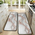 thumbnail image 4 of Kitchen Rugs Sets Of 2,Gray Rose Gold Marble Pattern Anti Fatigue Kitchen Mat Rugs Non Slip Washable,Decorative Kitchen Floor Mats for Kitchen,Sink,Laundry,17"x47"+17"x47", 4 of 5