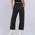 thumbnail image 2 of Zekutng Women's Pants Summer Straight-Leg Pants with Elastic Waist and Drawstring,Sizes S-2XL, 2 of 6