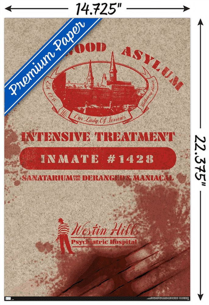 A Nightmare on Elm Street - Springwood Asylum Wall Poster, 14.725" x 22.375"