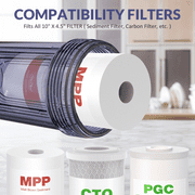 SimPure DB10C 10 Inch Big Clear Water Filter Housing for Whole House Water Filtration with Wrench Bracket -1 Port-4.5 x 10
