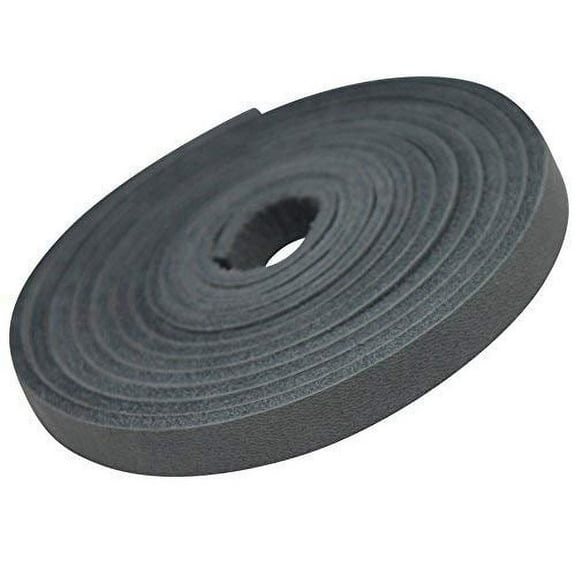TOFL Genuine Top-Grain Leather Strap | 72 Inches Long | 3/8 Inch Wide | 1/8 Inch Thick (7-8 oz) | 1 Leather Strip for DIY Arts & Craft Projects, Clothing, Jewelry, Wrapping | Smokey Gray