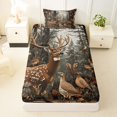 thumbnail image 3 of Castle Fairy Rustic Woodland Spotted Deer Twin Sheets 3pcs for Teens,Natural Forest Bird Bedding,Brown Green,1 Fitted Sheet, 1 Flat Sheet and 1 Pillowcase, 3 of 6